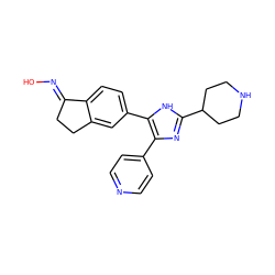 ON=C1CCc2cc(-c3[nH]c(C4CCNCC4)nc3-c3ccncc3)ccc21 ZINC000253783256