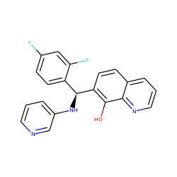 Oc1c([C@@H](Nc2cccnc2)c2ccc(F)cc2F)ccc2cccnc12 ZINC001772615753