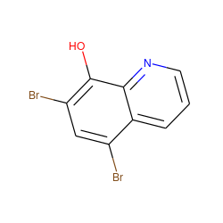 Oc1c(Br)cc(Br)c2cccnc12 ZINC000000001064