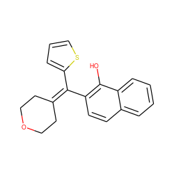 Oc1c(C(=C2CCOCC2)c2cccs2)ccc2ccccc12 ZINC000653869262