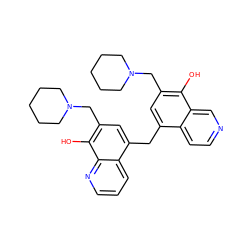 Oc1c(CN2CCCCC2)cc(Cc2cc(CN3CCCCC3)c(O)c3ncccc23)c2ccncc12 ZINC000026477500