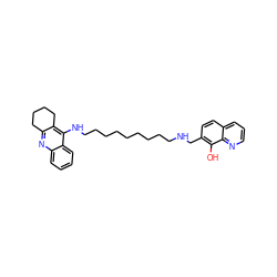 Oc1c(CNCCCCCCCCCNc2c3c(nc4ccccc24)CCCC3)ccc2cccnc12 ZINC000053243881