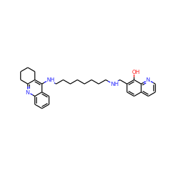 Oc1c(CNCCCCCCCCNc2c3c(nc4ccccc24)CCCC3)ccc2cccnc12 ZINC000053246951