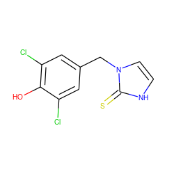 Oc1c(Cl)cc(Cn2cc[nH]c2=S)cc1Cl ZINC000013776332