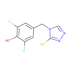 Oc1c(F)cc(Cn2cnnc2S)cc1F ZINC000027876220