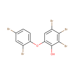 Oc1c(Oc2ccc(Br)cc2Br)cc(Br)c(Br)c1Br ZINC000044386786