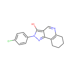 Oc1c2cnc3c(c2nn1-c1ccc(Cl)cc1)CCCC3 ZINC000006093413