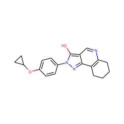 Oc1c2cnc3c(c2nn1-c1ccc(OC2CC2)cc1)CCCC3 ZINC000027097000