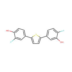 Oc1cc(-c2ccc(-c3ccc(O)c(F)c3)s2)ccc1F ZINC000045291368