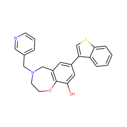 Oc1cc(-c2csc3ccccc23)cc2c1OCCN(Cc1cccnc1)C2 ZINC000473129079