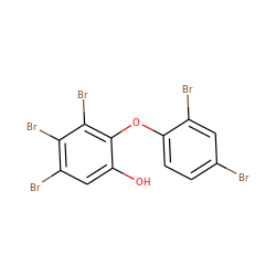 Oc1cc(Br)c(Br)c(Br)c1Oc1ccc(Br)cc1Br ZINC000044388279