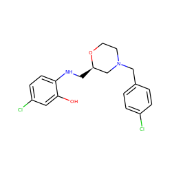 Oc1cc(Cl)ccc1NC[C@@H]1CN(Cc2ccc(Cl)cc2)CCO1 ZINC000013579707