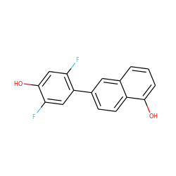 Oc1cc(F)c(-c2ccc3c(O)cccc3c2)cc1F ZINC000073196546