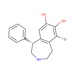 Oc1cc2c(c(Br)c1O)CCNC[C@@H]2c1ccccc1 ZINC000003792506