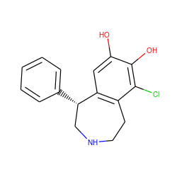 Oc1cc2c(c(Cl)c1O)CCNC[C@@H]2c1ccccc1 ZINC000003783980