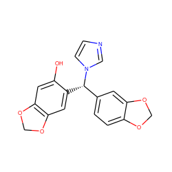 Oc1cc2c(cc1[C@@H](c1ccc3c(c1)OCO3)n1ccnc1)OCO2 ZINC000005479093