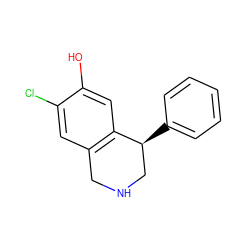 Oc1cc2c(cc1Cl)CNC[C@@H]2c1ccccc1 ZINC000013675869