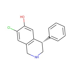 Oc1cc2c(cc1Cl)CNC[C@H]2c1ccccc1 ZINC000013675870