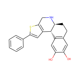 Oc1cc2c(cc1O)[C@@H]1c3cc(-c4ccccc4)sc3CN[C@H]1CC2 ZINC000013762036