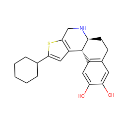 Oc1cc2c(cc1O)[C@@H]1c3cc(C4CCCCC4)sc3CN[C@H]1CC2 ZINC000013762034