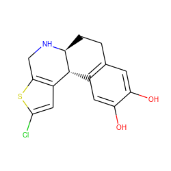 Oc1cc2c(cc1O)[C@@H]1c3cc(Cl)sc3CN[C@H]1CC2 ZINC000013762040