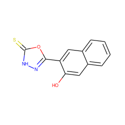 Oc1cc2ccccc2cc1-c1n[nH]c(=S)o1 ZINC000013126446