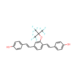 Oc1ccc(/C=C/c2ccc(/C=C/c3ccc(O)cc3)c(OC(C(F)(F)F)(C(F)(F)F)C(F)(F)F)c2)cc1 ZINC000169311155