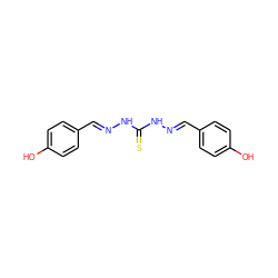 Oc1ccc(/C=N/NC(=S)N/N=C/c2ccc(O)cc2)cc1 ZINC000017576504