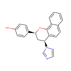 Oc1ccc([C@@H]2C[C@H](n3ccnc3)c3ccc4ccccc4c3O2)cc1 ZINC000071295198