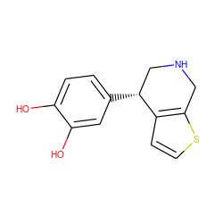 Oc1ccc([C@@H]2CNCc3sccc32)cc1O ZINC000025758070