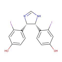 Oc1ccc([C@@H]2N=CN[C@@H]2c2ccc(O)cc2I)c(I)c1 ZINC000013475119