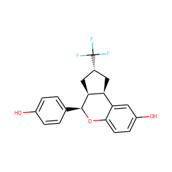 Oc1ccc([C@@H]2Oc3ccc(O)cc3[C@@H]3C[C@@H](C(F)(F)F)C[C@@H]32)cc1 ZINC000014972442