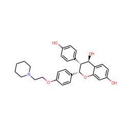 Oc1ccc([C@H]2[C@@H](c3ccc(OCCN4CCCCC4)cc3)Oc3cc(O)ccc3[C@@H]2O)cc1 ZINC000029218827