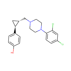 Oc1ccc([C@H]2C[C@@H]2CN2CCN(c3ccc(Cl)cc3Cl)CC2)cc1 ZINC000013814483