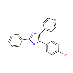 Oc1ccc(-c2[nH]c(-c3ccccc3)nc2-c2ccncc2)cc1 ZINC000013798191