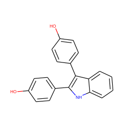 Oc1ccc(-c2[nH]c3ccccc3c2-c2ccc(O)cc2)cc1 ZINC000003638330