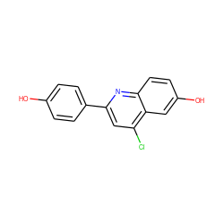 Oc1ccc(-c2cc(Cl)c3cc(O)ccc3n2)cc1 ZINC000028527710