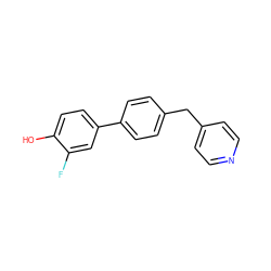 Oc1ccc(-c2ccc(Cc3ccncc3)cc2)cc1F ZINC000053314450