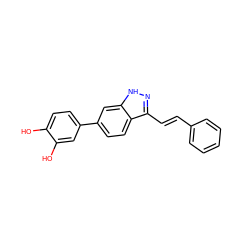 Oc1ccc(-c2ccc3c(/C=C/c4ccccc4)n[nH]c3c2)cc1O ZINC000167157500