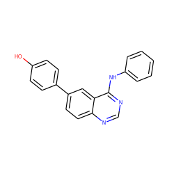 Oc1ccc(-c2ccc3ncnc(Nc4ccccc4)c3c2)cc1 ZINC000143056918