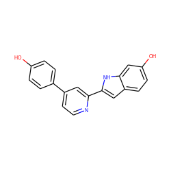 Oc1ccc(-c2ccnc(-c3cc4ccc(O)cc4[nH]3)c2)cc1 ZINC000073139035