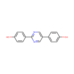 Oc1ccc(-c2cnc(-c3ccc(O)cc3)nc2)cc1 ZINC000013130062