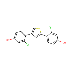 Oc1ccc(-c2csc(-c3ccc(O)cc3Cl)c2)c(Cl)c1 ZINC000095587882