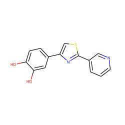 Oc1ccc(-c2csc(-c3cccnc3)n2)cc1O ZINC000000177496