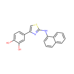 Oc1ccc(-c2csc(Nc3cccc4ccccc34)n2)cc1O ZINC000001149016