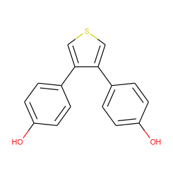 Oc1ccc(-c2cscc2-c2ccc(O)cc2)cc1 ZINC000084733636