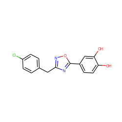 Oc1ccc(-c2nc(Cc3ccc(Cl)cc3)no2)cc1O ZINC000236571623