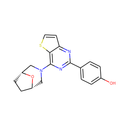 Oc1ccc(-c2nc(N3C[C@@H]4CC[C@H](C3)O4)c3sccc3n2)cc1 ZINC000045340349