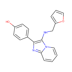 Oc1ccc(-c2nc3ccccn3c2NCc2ccco2)cc1 ZINC000000413678