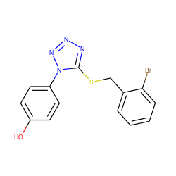 Oc1ccc(-n2nnnc2SCc2ccccc2Br)cc1 ZINC000000679518